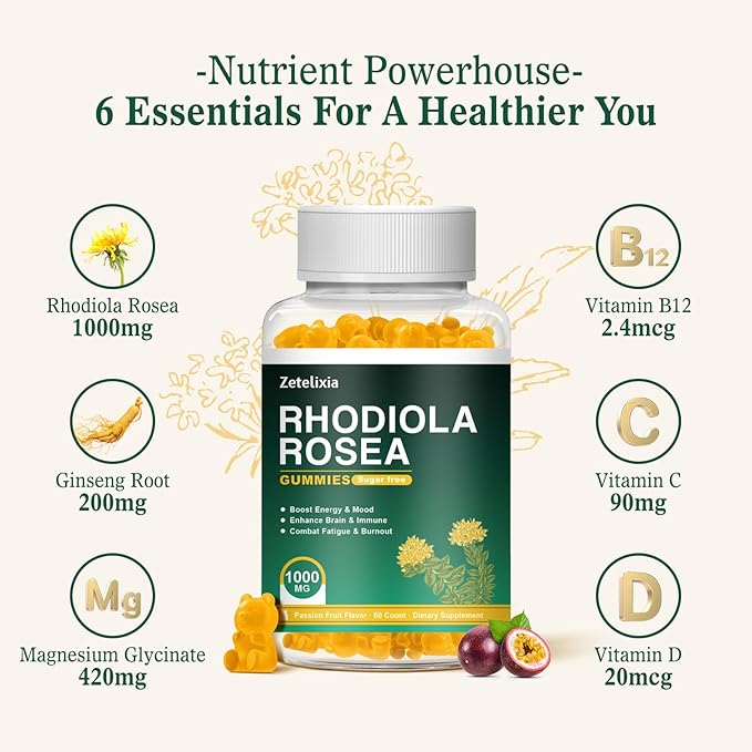 Rhodiola Rosea Gummies - Energy, Focus & Natural Vitality Boost
